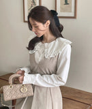 Mollen Frill Big Collar Cotton Blouse