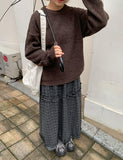 Kohyuri Check Frill Banding Long Skirt