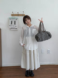 Modent Stripe Check Hood Long Sleeve Shirt