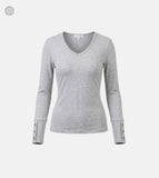 Slim V-neck Knit Top