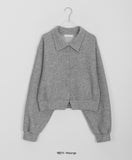 Sieki brushed collar crop cardigan