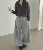 Winter Folding Pintuck Two-Way Wide Jogger Banding Brushed Pants