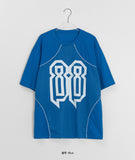 [unisex] Lyusao Sporty Printing Over Short Sleeve Tee