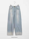 Nyuil Summer Washing Wide Light Blue Denim Pants