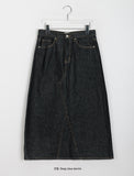 Rijin Raw Denim Long Skirt