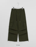 Hutin Nylon Cargo Wide Pants