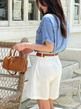 Mirnin Crop Denim Shirt