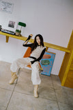 paper leather middle boots