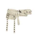 Button Strap Multi Pocket Belt Bag