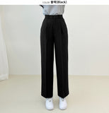 High Waist One Tuck Wide Slacks