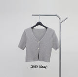 Cozia Cropped Knitwear Short-sleeved Cardigan