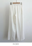 Mezelre Linen Banding Wide Slacks