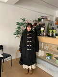 Necoco banding corduroy pintuck long skirt
