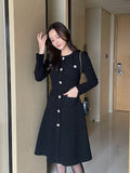 Ennis Shirring Wool Tweed One Piece