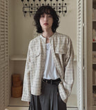 Gridin Collarless Tweed Jacket
