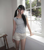Fuko Striped Button Sleeveless