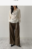 Drape Color Matching Loose Fit Blouse