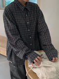 [unisex] Kurohi Check Over Long Sleeve Shirt