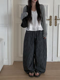 Oran Raw Red Patch Wide Denim Pants