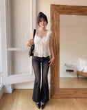 Seize Back Pocket Slim Bootcut Denim Pants