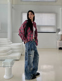 Bone Dirty Paint Damage Carpenter Denim Pants