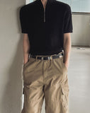 Arno Half-zip Ribbed Short-sleeve Knit