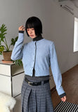 (WOOL) TWO-TONE LAYER CARDIGAN