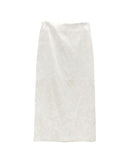 Rose Jacquard Satin Long Skirt