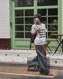 Wavy Washing Pin Tuck Balloon Denim Pants
