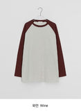 Mandu Color Matching Raglan Long Sleeve Tee