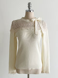 Roble Lace Color Matching Ribbon Tie Knit