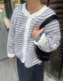 Deimi stripe fleece crop jumper