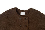 Boker Two Button Fluffy No Collar Fur Jacket