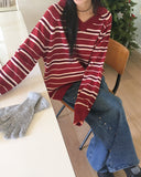 Booz Stripe Collar Overfit Knit