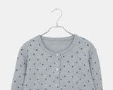 Derring Flower Round Neck Long Sleeve Knit Cardigan