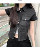 Summer Cool Short Sleeve Denim Slim Jacket