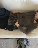 Carven Leather Heart Long Necklace