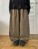 [BAONHAUS] Tsutaki Leopard String Wide Banding Pants