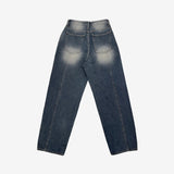 Lilnen washing denim pants