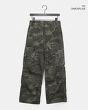 Pim Military Camo Pocket Cargo Bootcut Cotton Long Pants