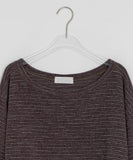 Karan Off-Shoulder Strap Stripe Long Sleeve Tee
