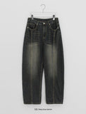 Kyopa cut brushed denim wide pants