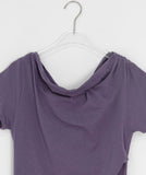 Shima Drape Frill Off-Shoulder Short Sleeve Tee