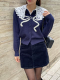 Evely Ribbon Round Knit Cardigan
