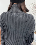 Terry Pigment Ribbed Knit Zip-Up