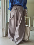 Chid pin tuck wide slacks