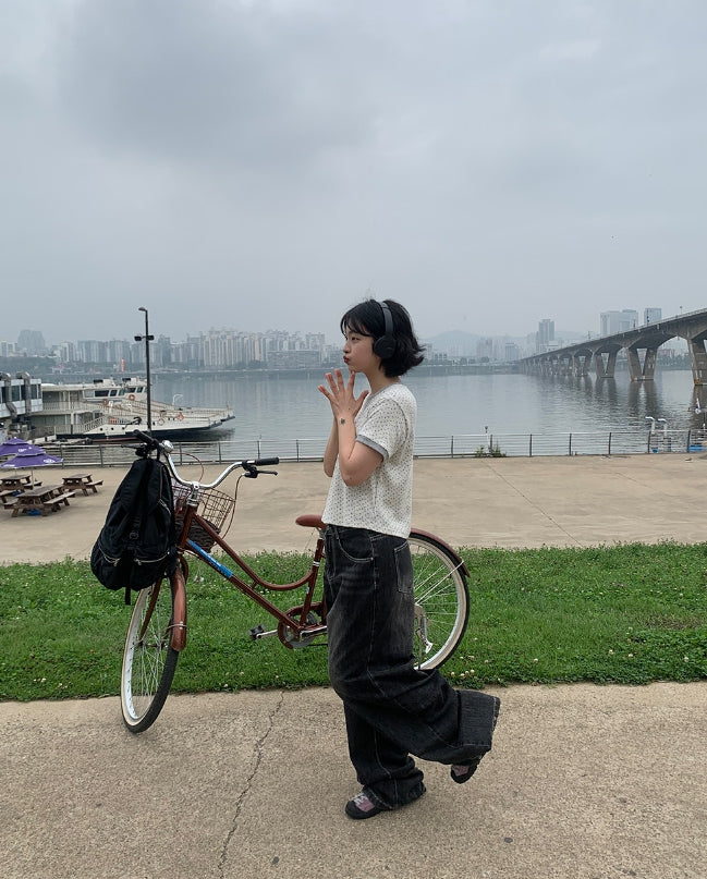 【BAON】Keshu Summer Washing Denim Wide Pants Women's Baggy Jeans: Embrace Comfort & Style with Trendy