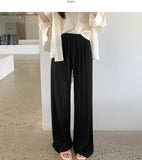 Tight Pleats Slim Semi-Wide Straight Banding Pants