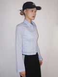 PINTUCK STRIPE CROP SH