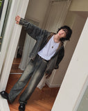Deep L Washing Beige Hood Denim Jacket